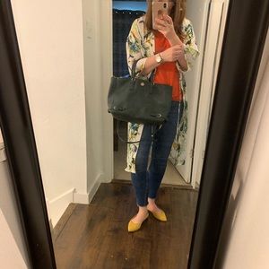 Gorgeous Dark Green and Navy Tory Tote!